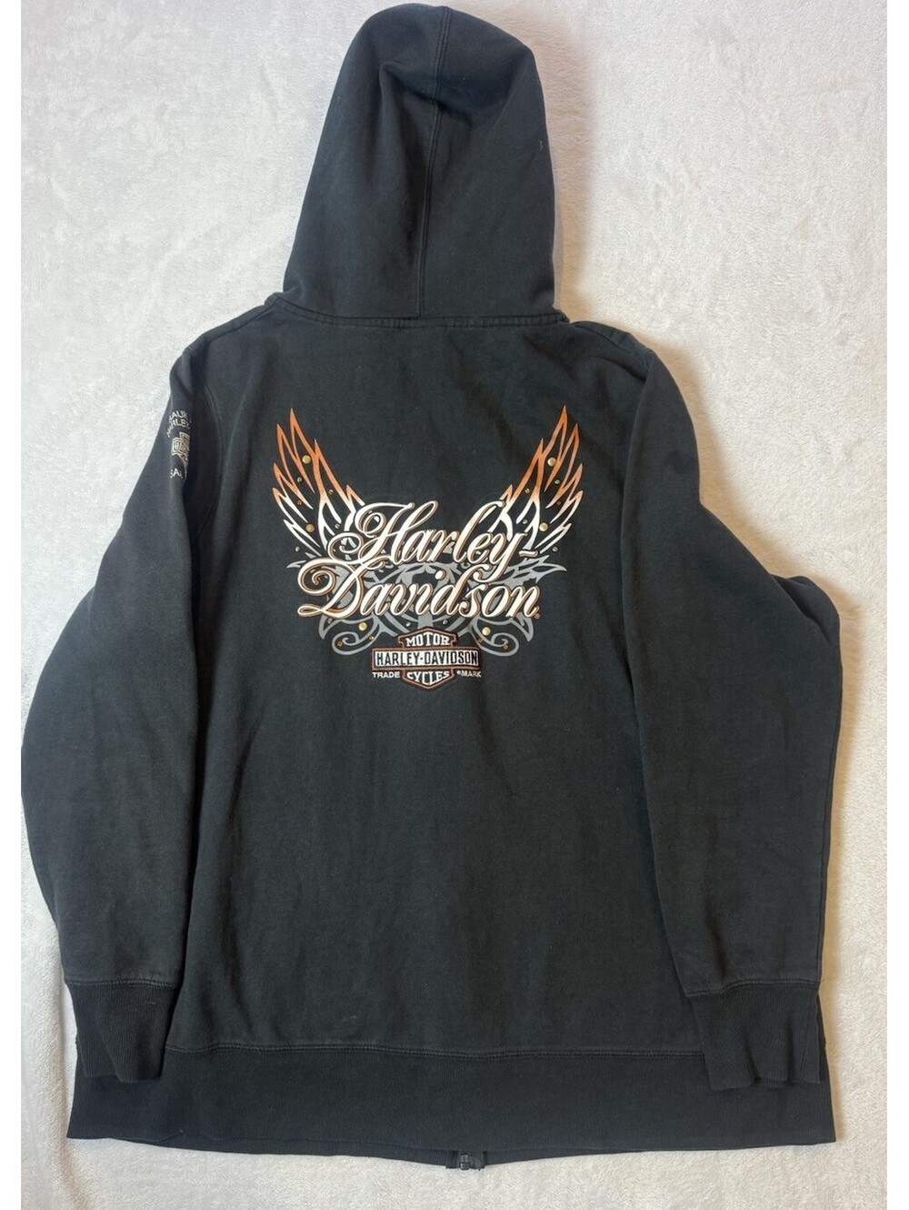 Vintage Harley Davidson Y2K Women’s Embroidered Bergdale Graphic Hoodie 1X